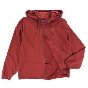 NEW Brixton Claxton Beta Zip Hood Jacket Dark Brick DWR Canvas Coaches Gorpcore